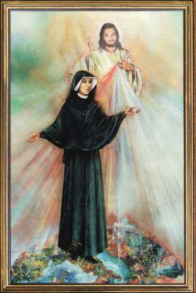 Obraz wystawiony w dniu kanonizacji Siostry Faustyny na Placu sw. Piotra w Rzymie, 30 kwietnia 2000 r.